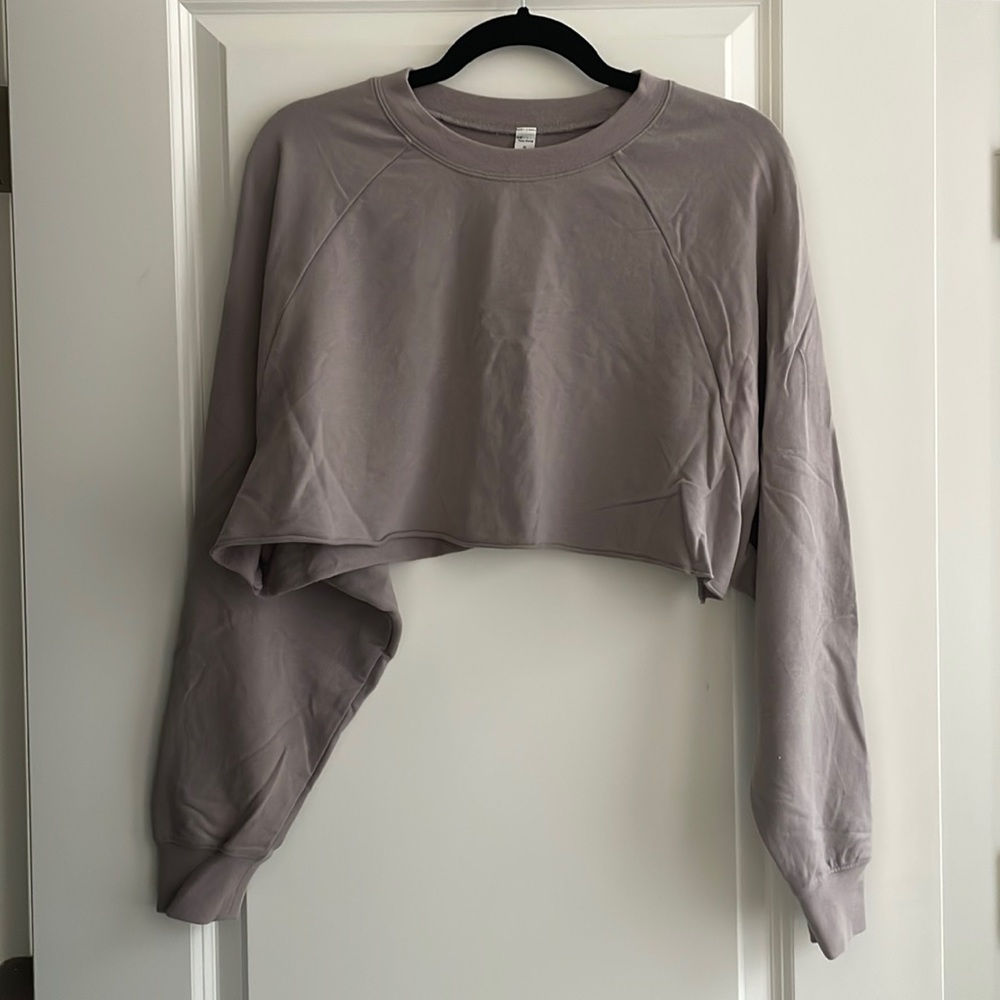 Alo Cropped Sweatshirt. Size small. Tanish grey color.
